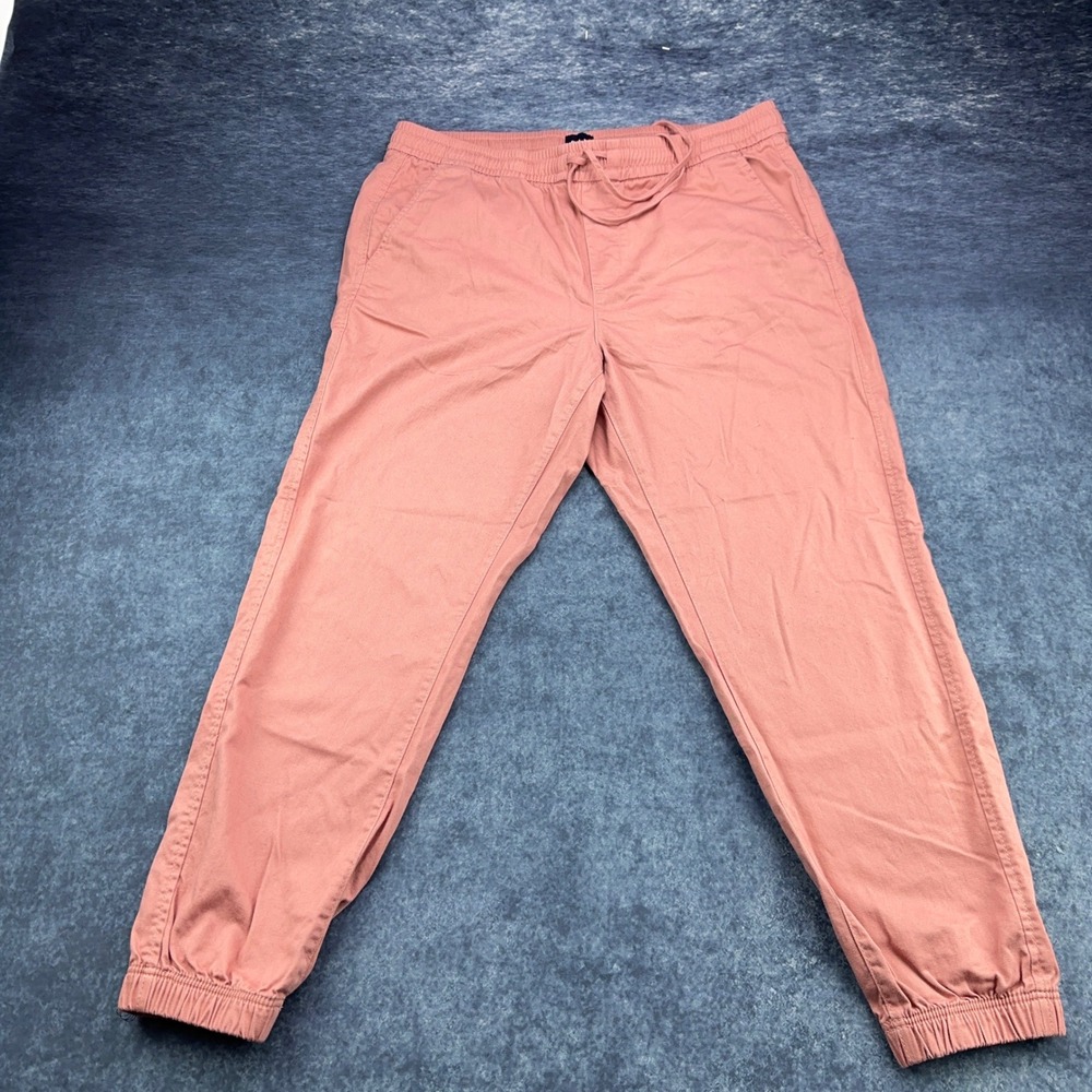Gap‎ Mens Jogger Pants Salmon Pink Elastic Waist Drawstring Size L Large